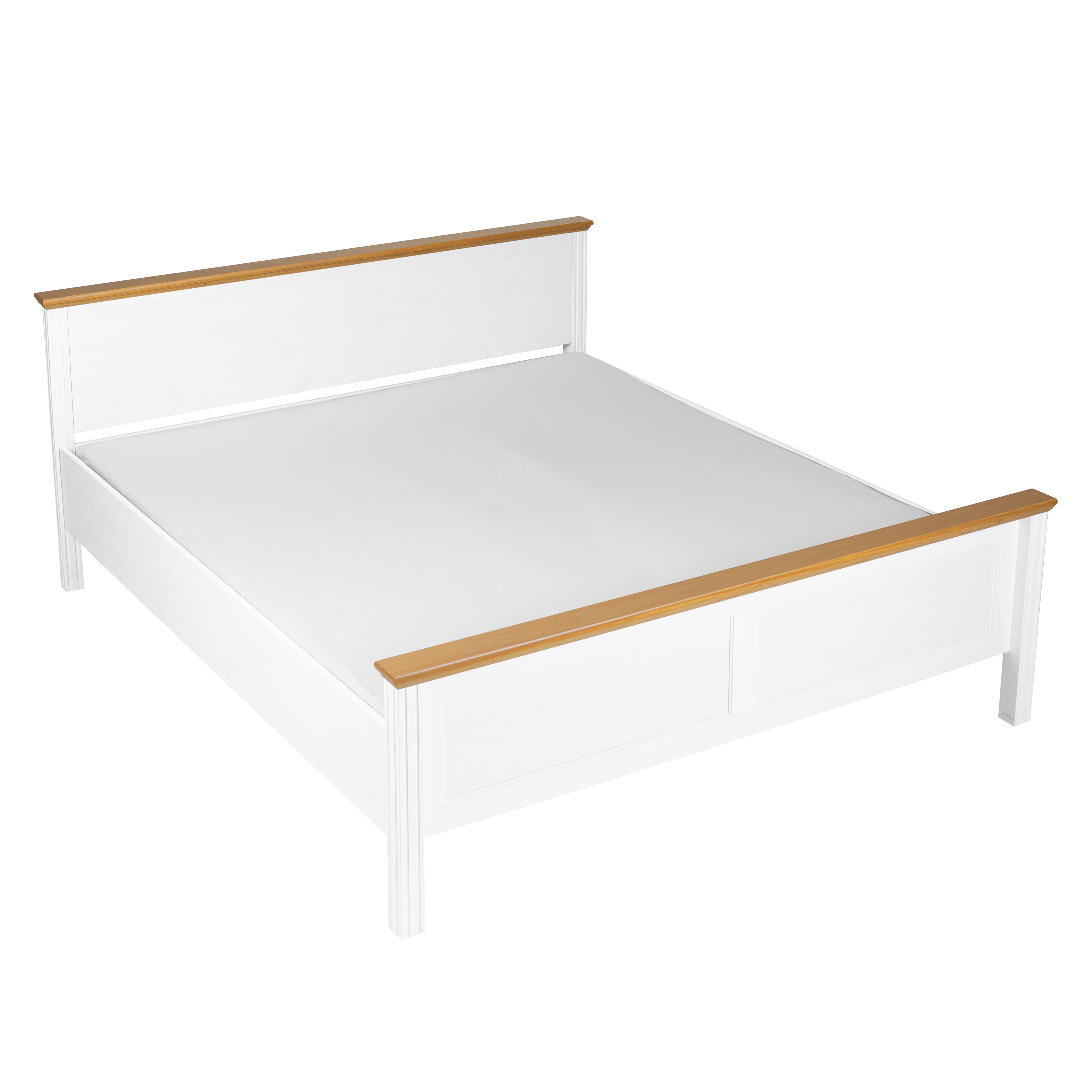 NORDIC LIVING COLLECTION Maluno säng 180x200 utan ribbotten, tillverkad av massivt trä, vitlackerad