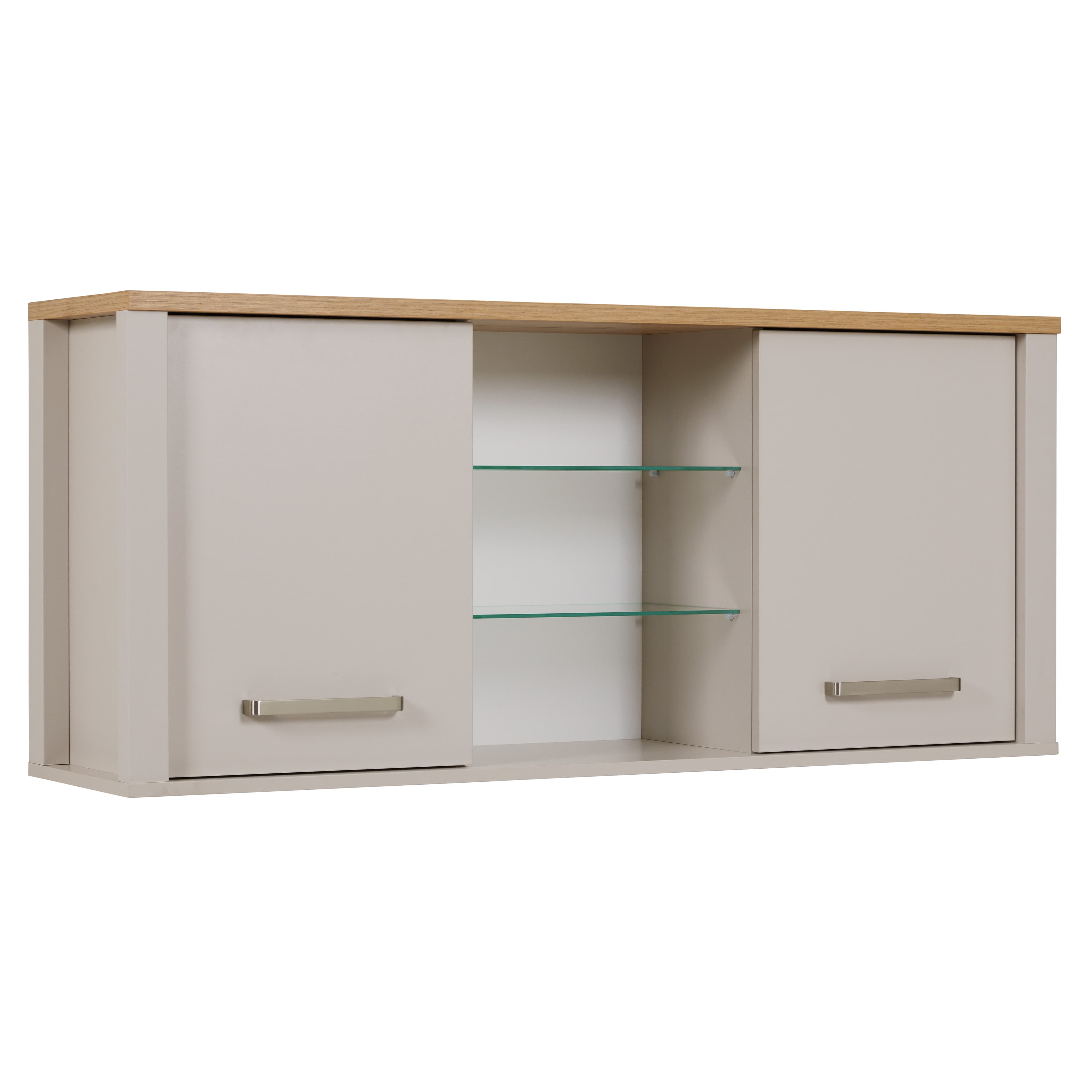 NORDIC LIVING COLLECTION Väggskåp i Sardegna Kashmir/Artisan Oak-finish med 2 dörrar och 4 hyllplan, varav 2 i glas.