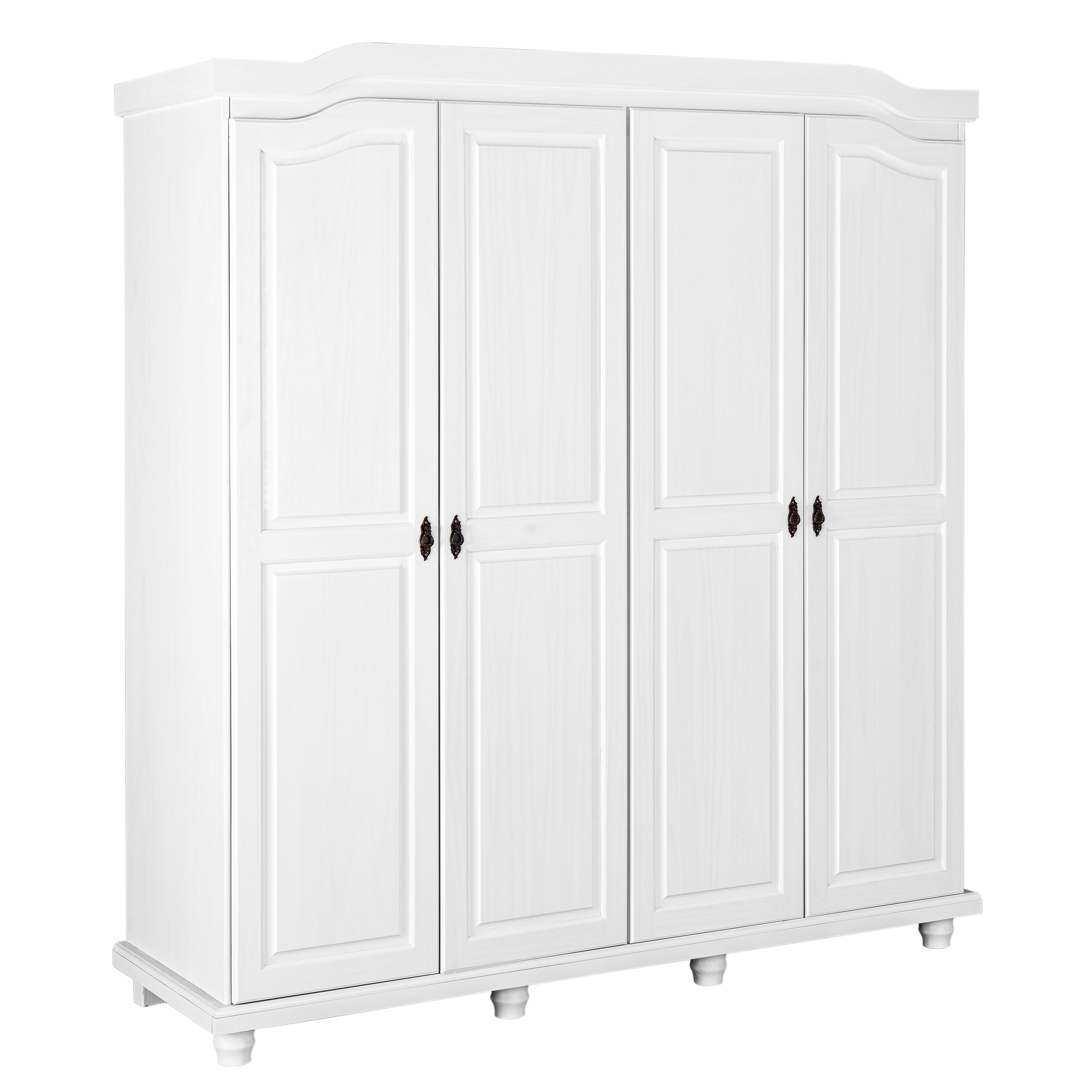 NORDIC LIVING COLLECTION Lantlig garderob Isny 4 dörrar furu vit