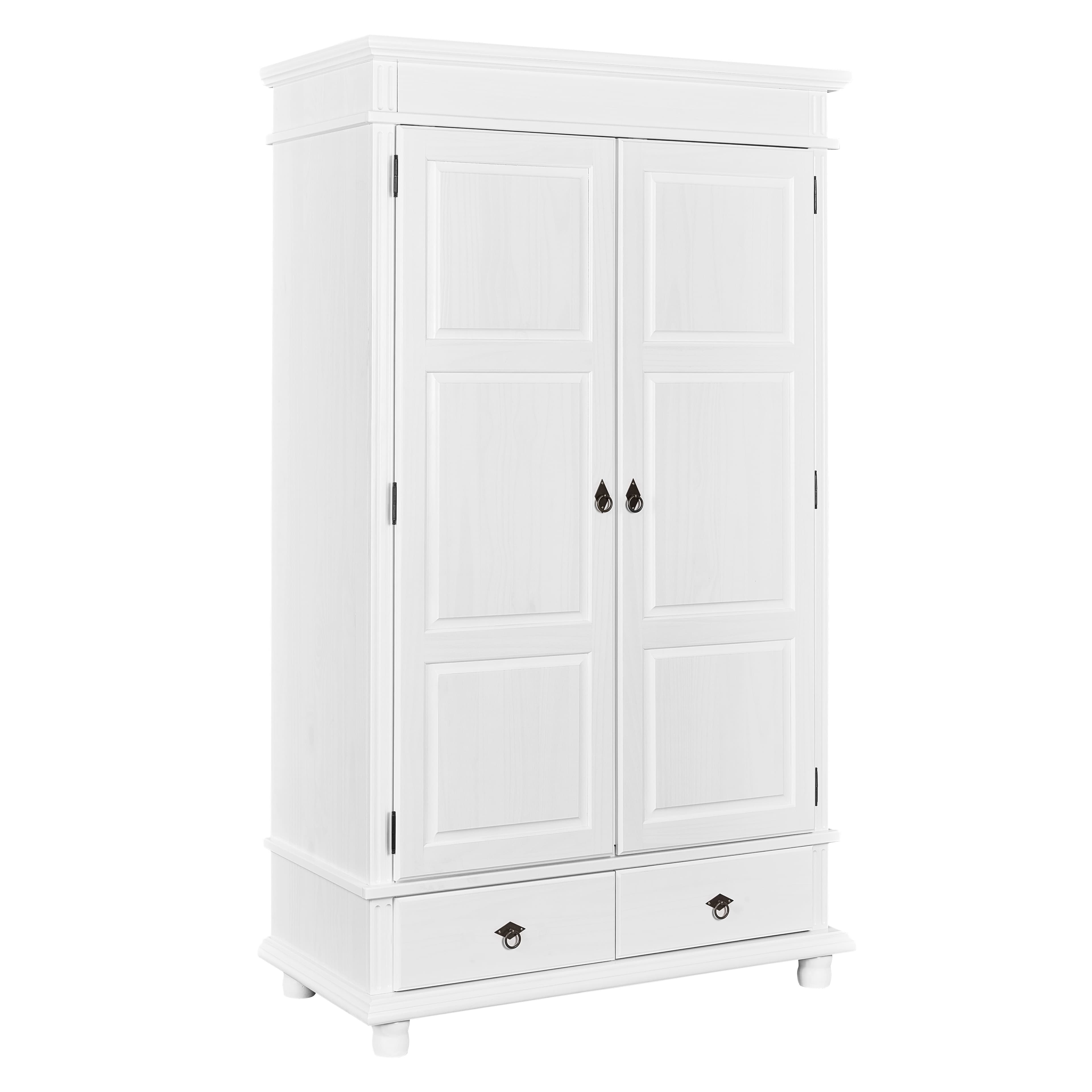 NORDIC LIVING COLLECTION Garderob/hallskåp DANZ 2 massiv furu med 2 dörrar i vitt