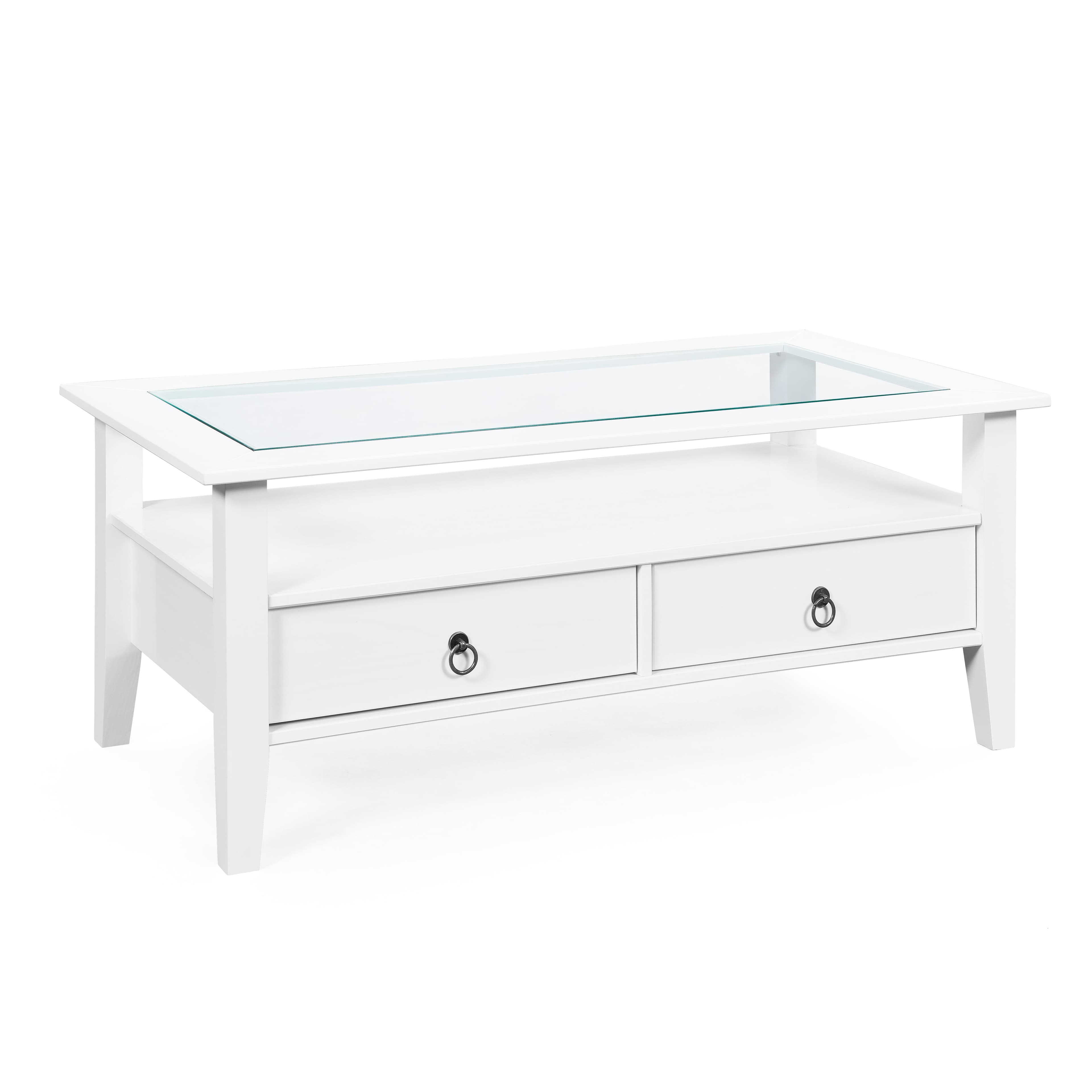 NORDIC LIVING COLLECTION Soffbord Provence 7 furu vit 115x60 med 2 lådor