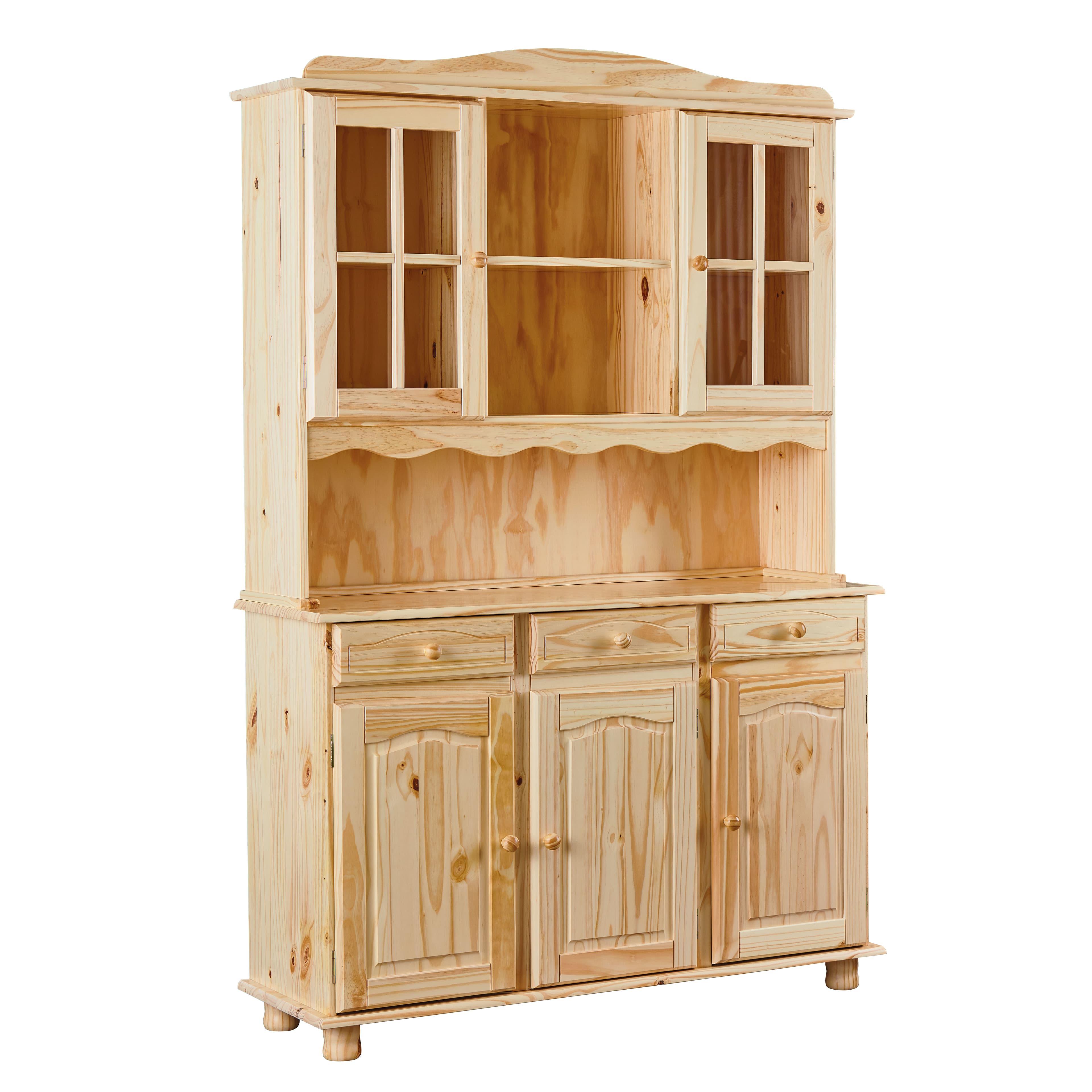 NORDIC LIVING COLLECTION Toscana vitrinskåp med 3 lådor och 5 hyllor bakom 5 dörrar