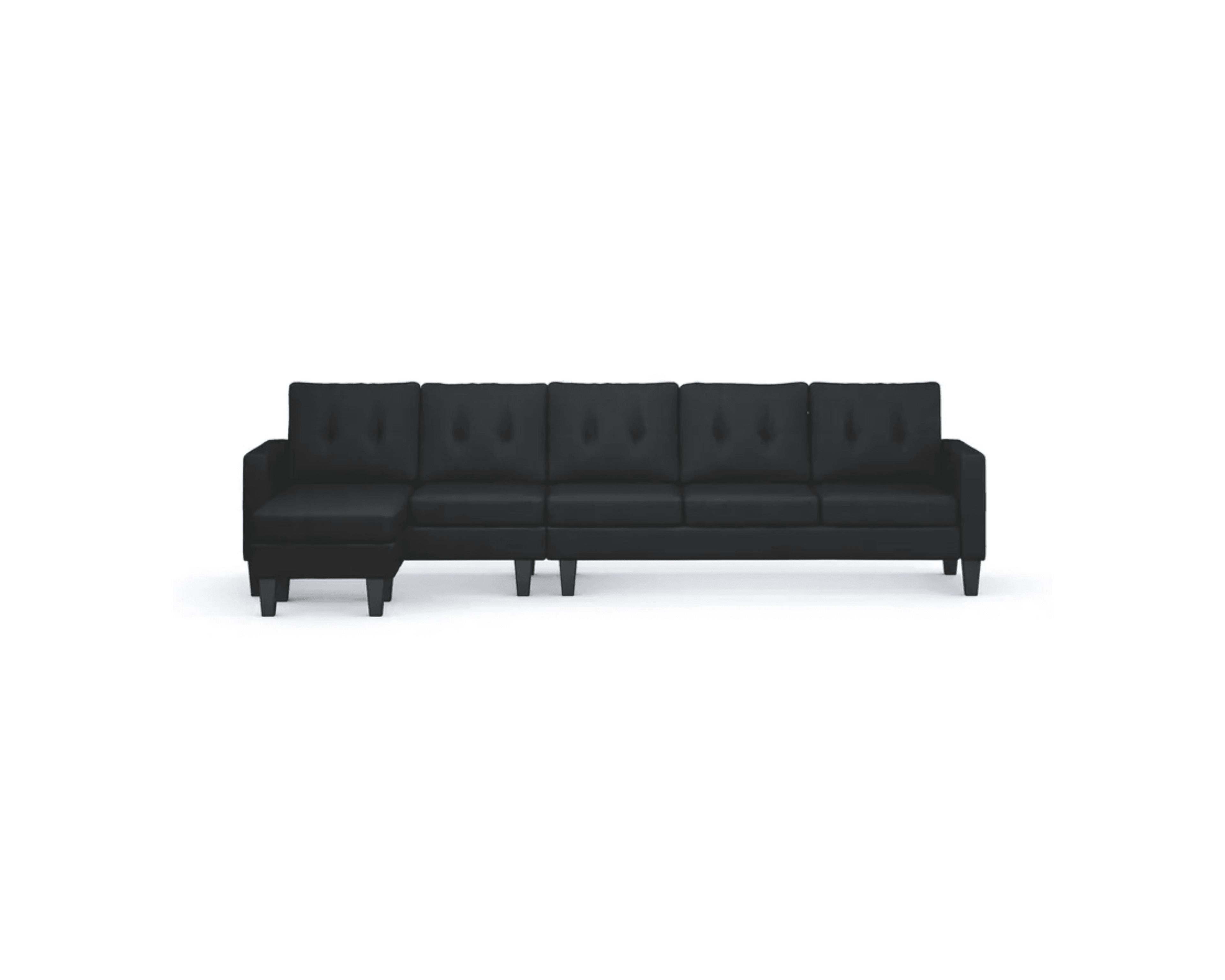 Vislanda 5-sits soffa med divan svart
